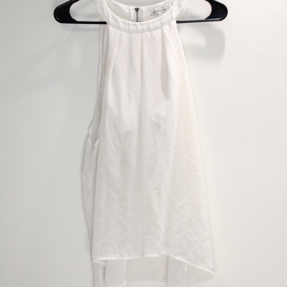 Cream Flowy Sheer Top